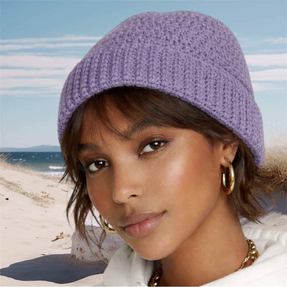 2 for $30 🆕Stylish Heather Violet Crochet Beanie